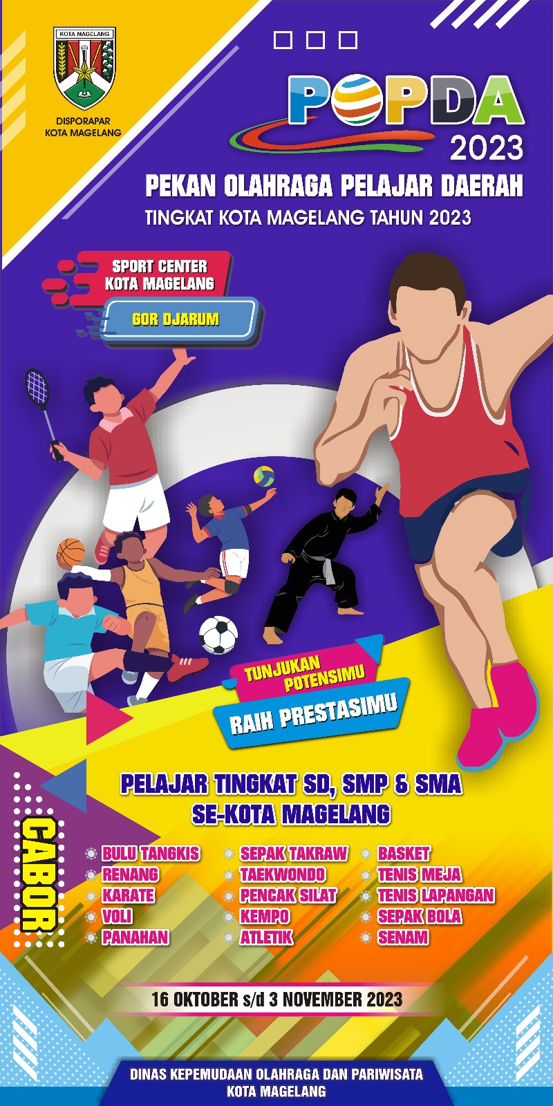 PEMBUKAAN POPDA TINGKAT KOTA MAGELANG 2023 DI GOR SAMAPTA